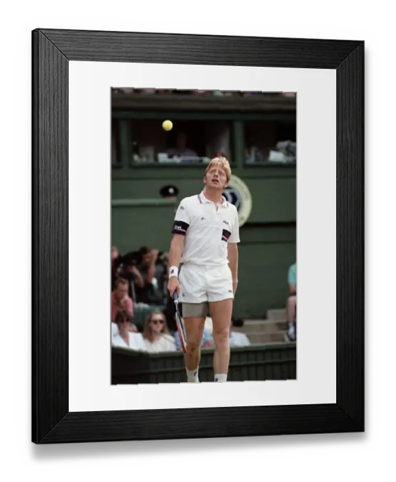 Framed Print : Wimbledon. Mens Final: Michael Stich vs. Boris Becker. Boris Becker during the match