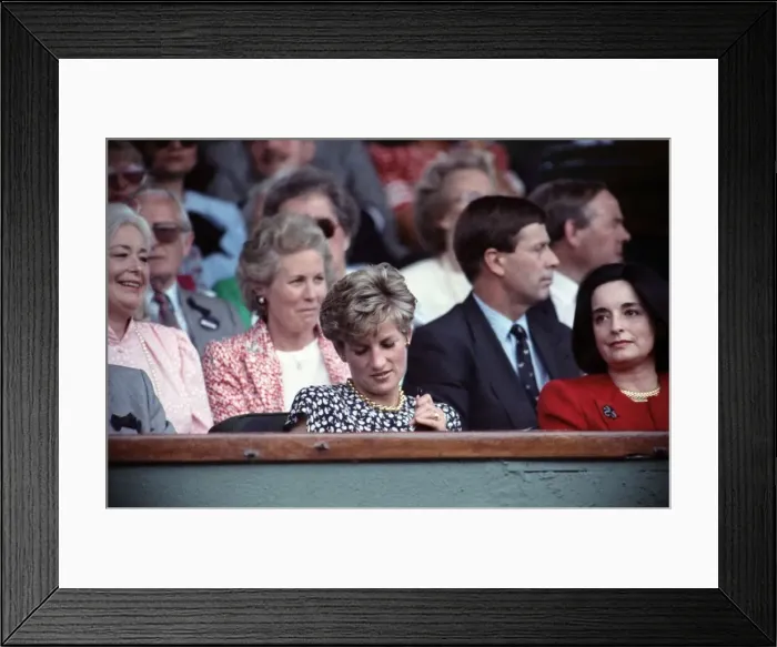 Framed Print : Princes Diana attends the Mens Singles Final between Michael Stich