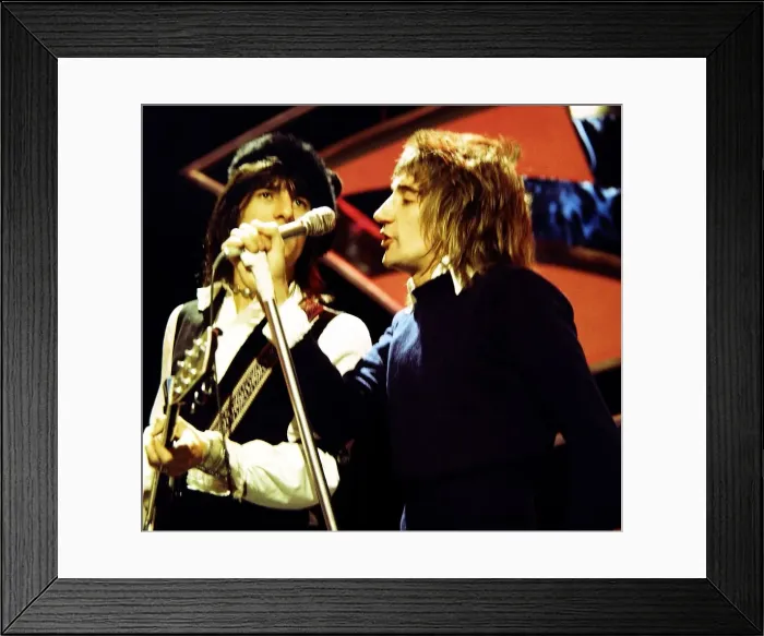 Framed Print : Rod Stewart - Pop Star - The Faces seen here in rehearsals at the White City