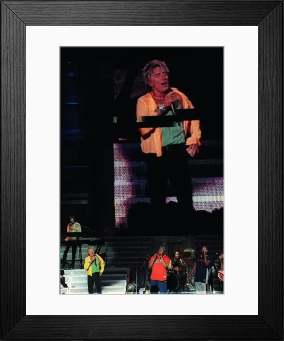 Framed Print : Rod Stewart in concert in New York America June 1999