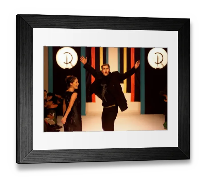 Framed Print : TV Presenters Johnny Vaughan and Kelly Brook Feb 1999 of the Big Breakfast show