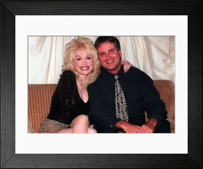 Framed Print : Dolly Parton singer being interviewed in September 1998