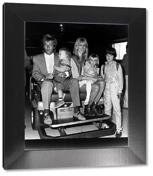 Rod Stewart May 1982 Singer Pictured with Family American Born Wife Alana Hamilton
