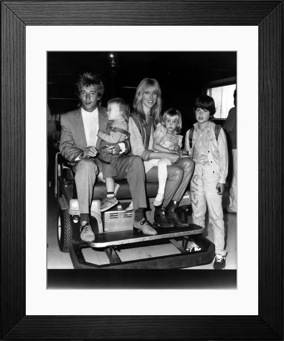 Framed Print : Rod Stewart May 1982 Singer Pictured with Family American Born Wife Alana Hamilton Framed Print : Rod Stewart May 1982 Singer Pictured with Family American Born Wife Alana Hamilton