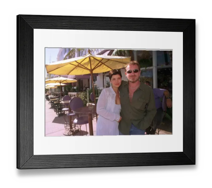 Framed Print : Bono and his wife Ali in Florida Framed Print : Bono and his wife Ali in Florida