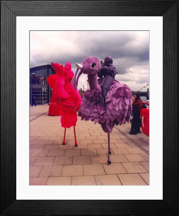Framed Print : Silt walkers and dancers on Newcastle Quayside