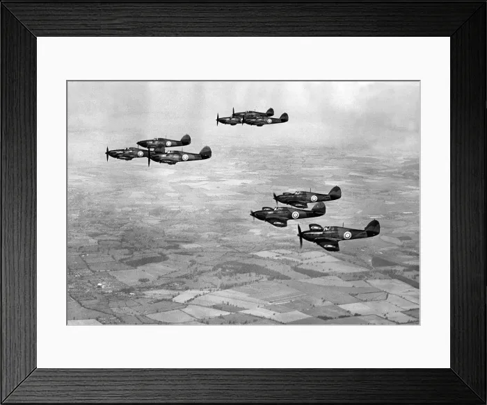 Framed Print : WW2 Battle of Britain Hawker Hurricanes rehearse for Empire Flying Day over Kent Framed Print : WW2 Battle of Britain Hawker Hurricanes rehearse for Empire Flying Day over Kent