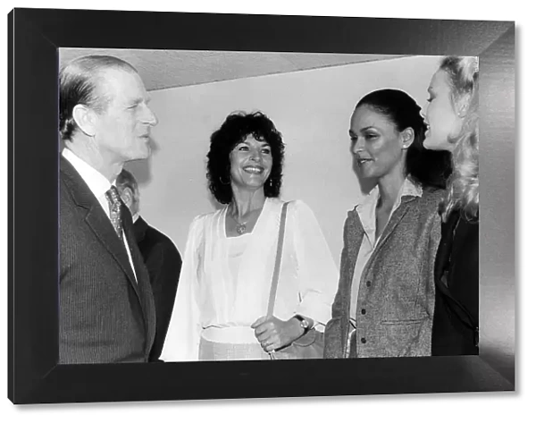 Prince Philip meets Miss World Gina Swainson from Bermuda in Jersey Accompanied