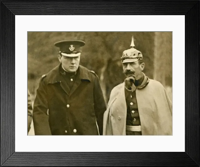 Framed Print : Winston Churchill with a German Officer September 1909