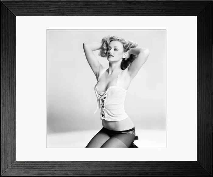 Framed Print : Glamour model posing in the studio January 1975 75-00446-003 Framed Print : Glamour model posing in the studio January 1975 75-00446-003