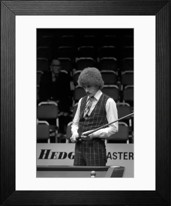 Framed Print : Canadian snooker player Cliff Thorburn in action during a tournament