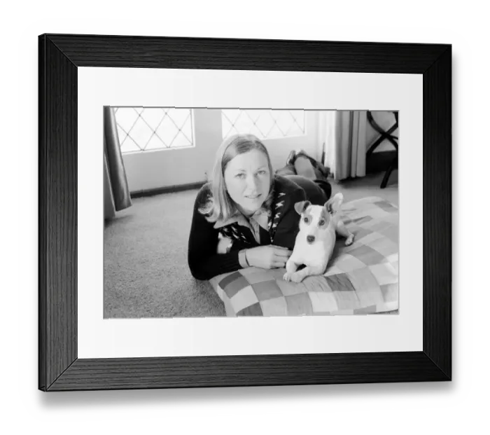 Framed Print : Show jumper Marion Mould with her pet dog. January 1975 75-00377-006