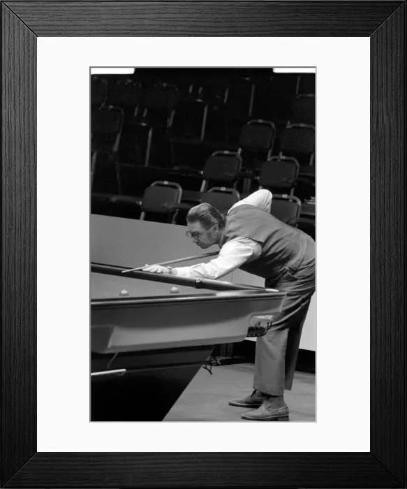Framed Print : Welsh snooker player Ray Reardon in action during a tournament Framed Print : Welsh snooker player Ray Reardon in action during a tournament