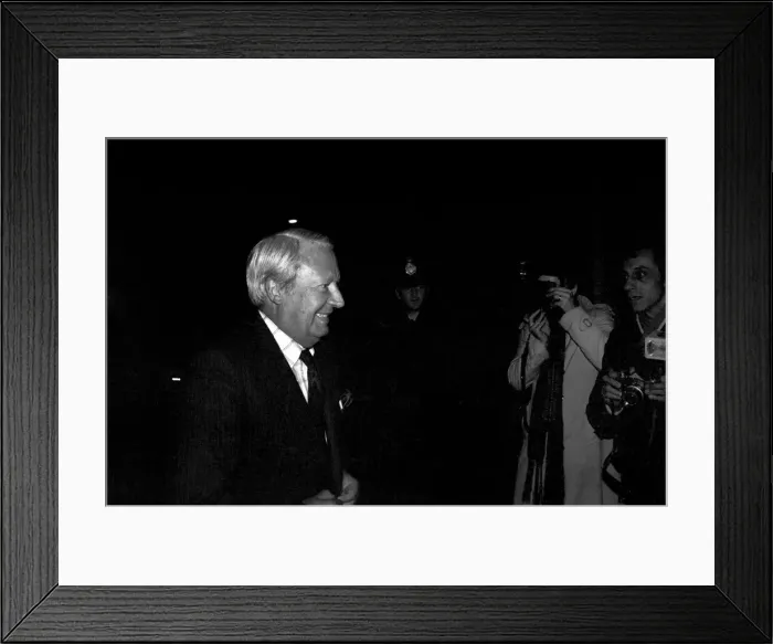 Framed Print : Current Conservative Party leader Edward Heath arrives for a debate on the leadership of