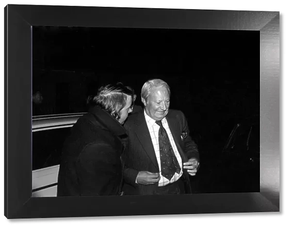 Current Conservative Party leader Edward Heath arrives for a debate on the leadership of