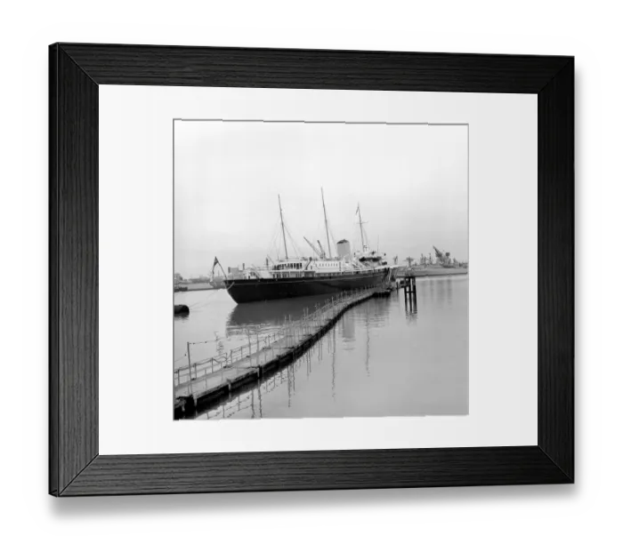 Framed Print : The Royal Yacht Britannia seen here at the Royal Naval Dockyard Portsmouth