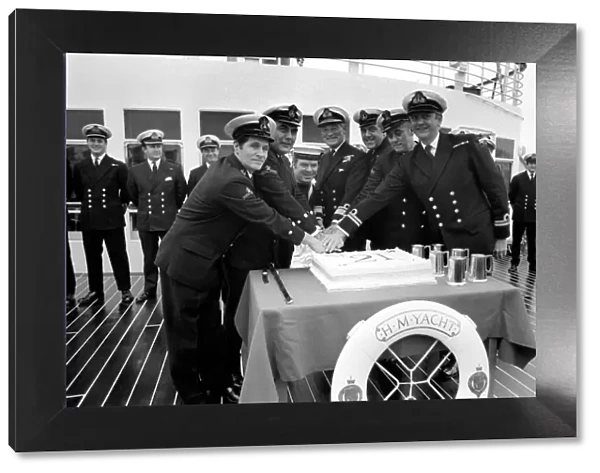 The crew of the Royal Yacht Britannia celebrate the crafts 21st Birthday