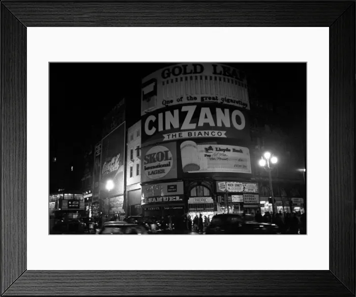 Framed Print : Piccadilly without lights. Piccadilly Circus is blacked out at 7. 15 p Framed Print : Piccadilly without lights. Piccadilly Circus is blacked out at 7. 15 p