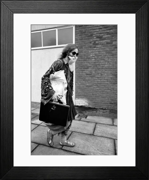 Framed Print : Hippy Nicholas Albery seen here outside the court house at Slough Framed Print : Hippy Nicholas Albery seen here outside the court house at Slough