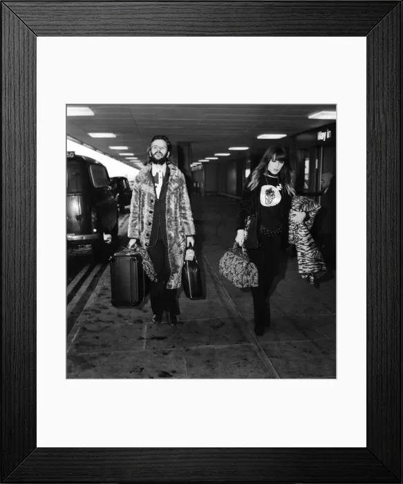 Framed Print : Ringo Starr and wife Maureen at Heathrow airport. April 1971 71-3731-002 Framed Print : Ringo Starr and wife Maureen at Heathrow airport. April 1971 71-3731-002