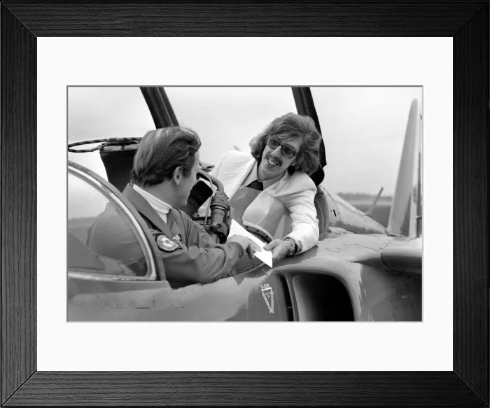 Framed Print : Pop Artist: Bob Rowe with famous R. A. F. team the Red Arrows. January 1975 75-00183-001 Framed Print : Pop Artist: Bob Rowe with famous R. A. F. team the Red Arrows. January 1975 75-00183-001