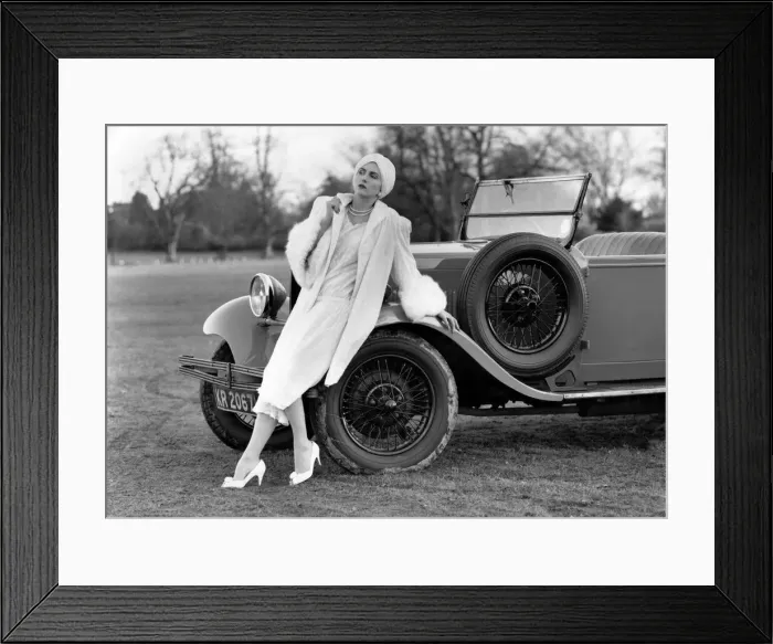 Framed Print : Cool for cocktails: Fenwicks lace dress with original a30es jacket from Capricorn