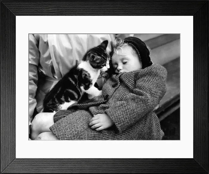 Framed Print : Beverley Anne, aged 3, insisted on accompanying her mother to the vet Framed Print : Beverley Anne, aged 3, insisted on accompanying her mother to the vet