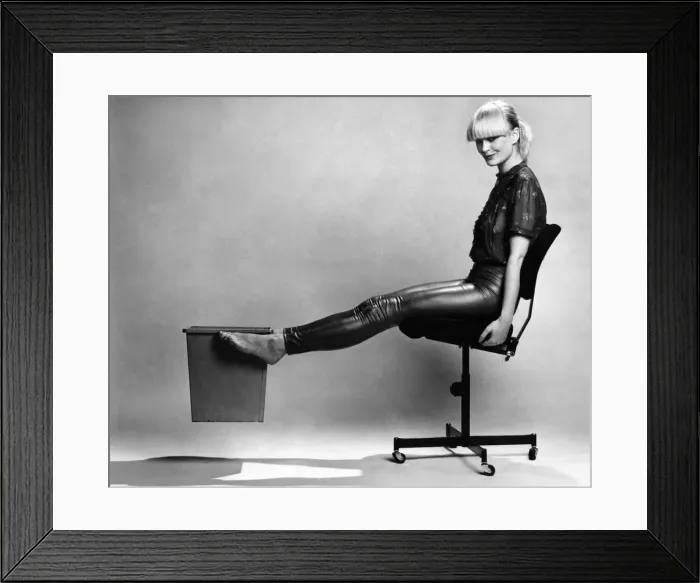 Framed Print : Whittles the waist: - Place waste paper basket on floor in front of your feet Framed Print : Whittles the waist: - Place waste paper basket on floor in front of your feet