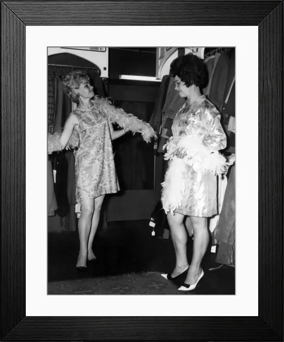 Framed Print : The girls admiring the dresses which they selected at the nLady Jaynei boutique Framed Print : The girls admiring the dresses which they selected at the nLady Jaynei boutique