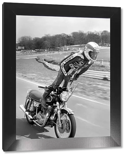 Motorbike stunt: Dave Taylor lives at Barnhurst near Bexley Kent