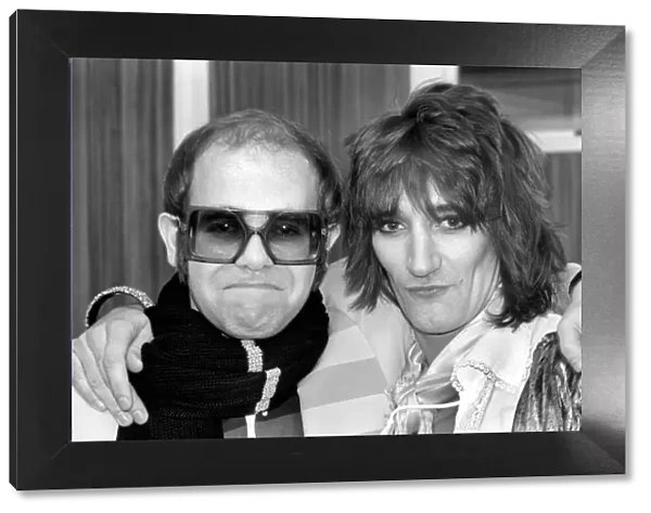 Rod Stewart and Elton John. Pop superstars Rod Stewart and Elton John make it up back