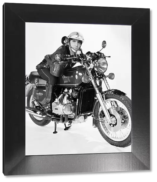 Keith Moon of the who pop group on a Honda Motorbike. January 1976 76-00053-005