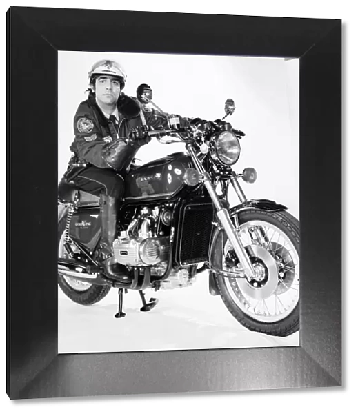 Keith Moon of the who pop group on a Honda Motorbike. January 1976 76-00053-004