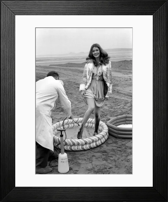 Framed Print : Glamour / Unusual / Humour: New detergent for removal of oil publicity stunt. Miss U. K Framed Print : Glamour / Unusual / Humour: New detergent for removal of oil publicity stunt. Miss U. K