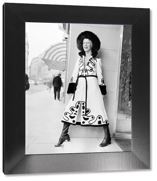 Paris fashions: Pictures taken at Louis Feraud. Model Christine in white wool Zipp front