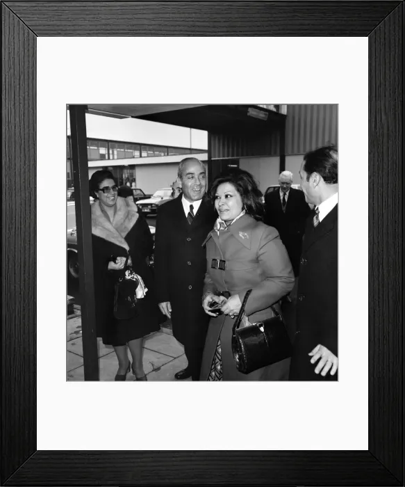 Framed Print : Egypts Prime Minister, Dr. Abdel Aziz Higazi and wife on arrival in London today