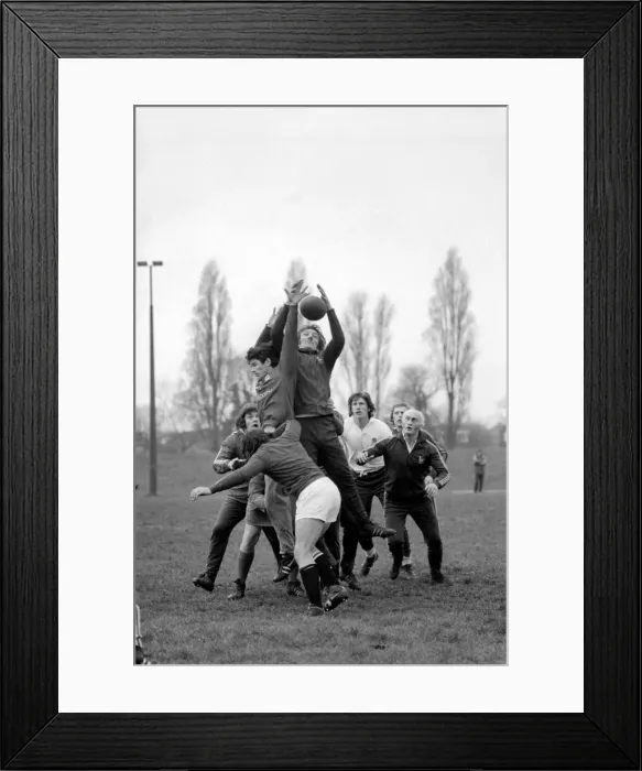 Framed Print : England Rugby team in training at Twickenham. March 1975 75-01426-040 Roger Uttley taking Framed Print : England Rugby team in training at Twickenham. March 1975 75-01426-040 Roger Uttley taking