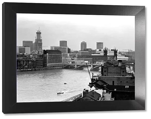 Cityscape: Thames: Panoramic. London Skyline Panorama. February 1977 77-00065-007