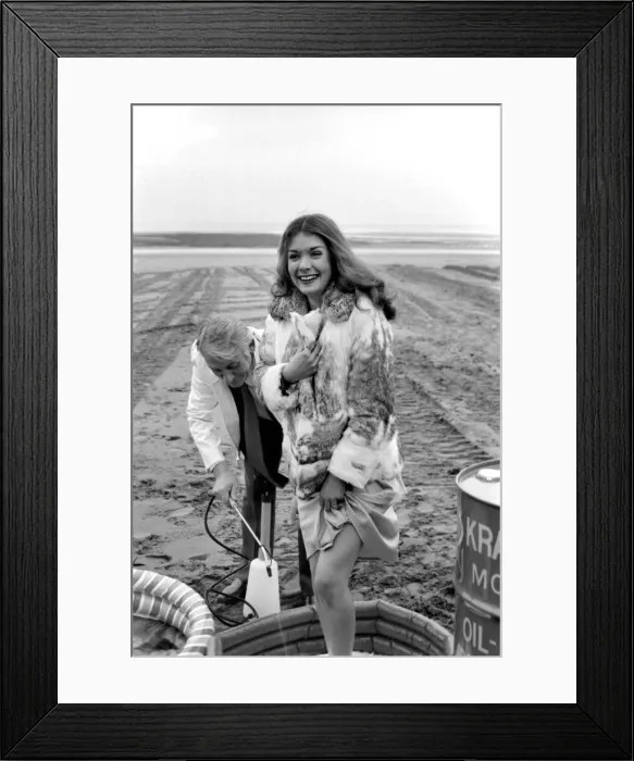 Framed Print : Glamour  /  Unusual  /  Humour: New detergent for removal of oil publicity stunt. Miss U. K