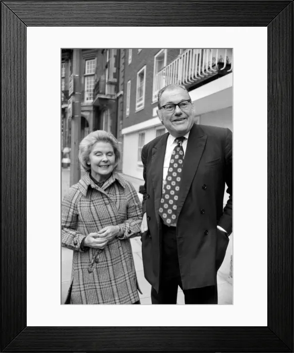 Framed Print : Reginald Maudling MP and wife. February 1975 75-00970-002 Framed Print : Reginald Maudling MP and wife. February 1975 75-00970-002