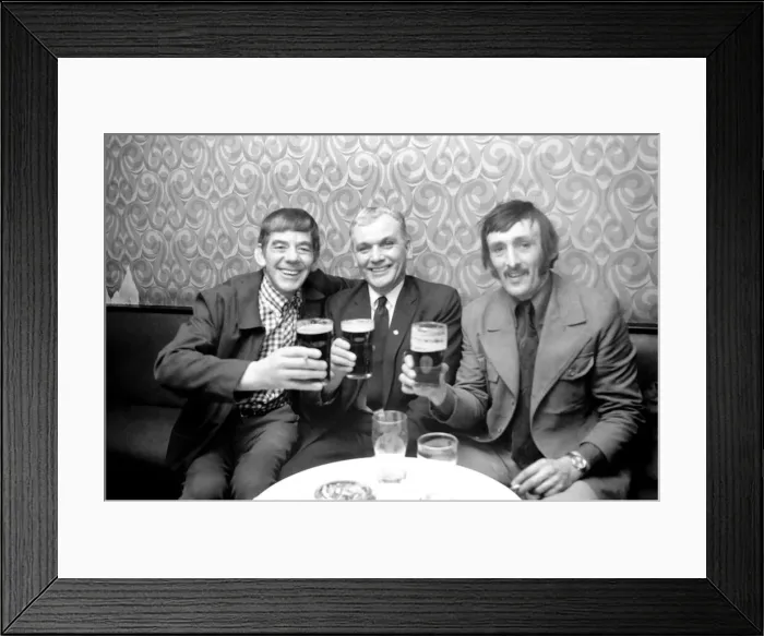 Framed Print : Miners celebrate their pay rise with a drink February 1975 75-00903-002 Framed Print : Miners celebrate their pay rise with a drink February 1975 75-00903-002