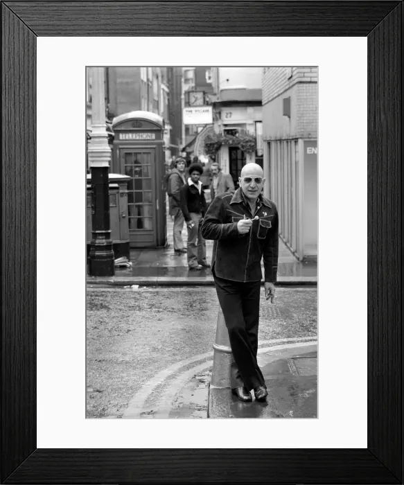 Framed Print : Actor: Telly Savalas (Kojack the Brooklyn cop on T. V. ) is in London for a few days to