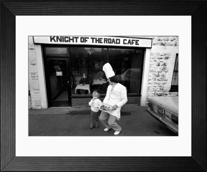 Framed Print : Cordon Bleu Chef Luis Huber pictured at his roadside Cafe Knight Of The Road Framed Print : Cordon Bleu Chef Luis Huber pictured at his roadside Cafe Knight Of The Road