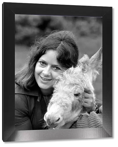 Jean Wooler and 'Misty'the donkey. January 1975 75-00591-005