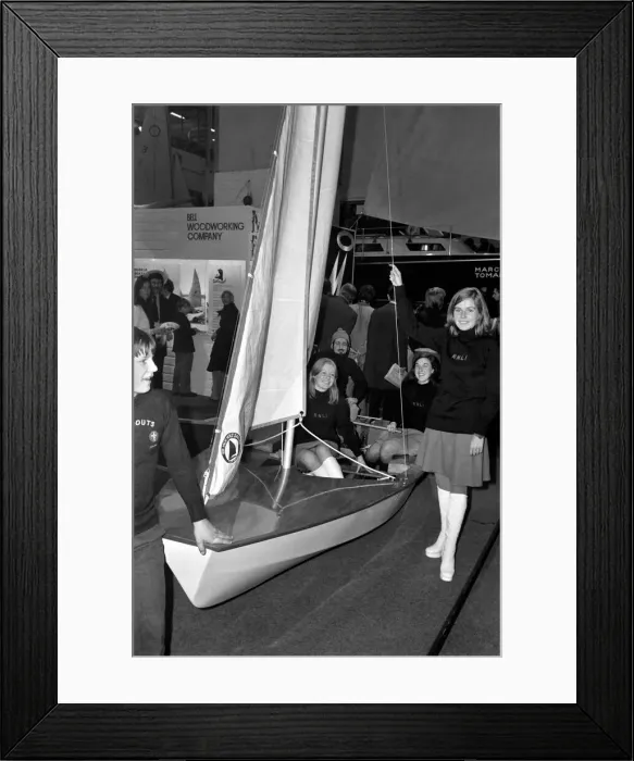 Framed Print : Boat Show at Earls Court. January 1975 75-00007-004 Framed Print : Boat Show at Earls Court. January 1975 75-00007-004