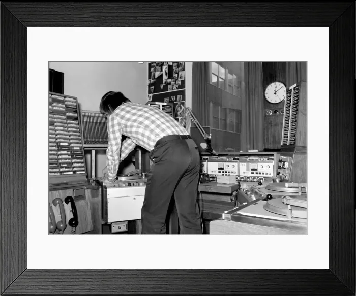 Framed Print : D. Js Tony Blackburn and Johnny Walker. January 1975 75-00233-001 Framed Print : D. Js Tony Blackburn and Johnny Walker. January 1975 75-00233-001