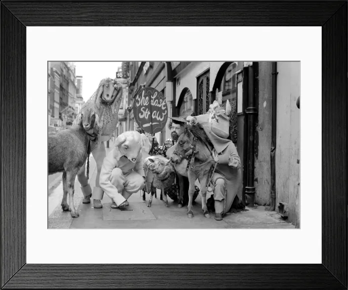 Framed Print : Piccadilly Farmyard. The Last Straw'at the almost free theatre Framed Print : Piccadilly Farmyard. The Last Straw'at the almost free theatre