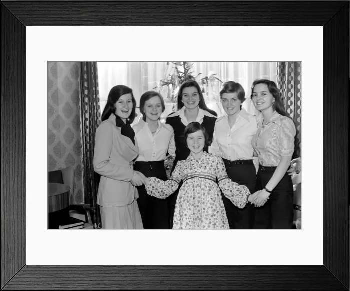 Framed Print : The Nolan Sisters: Six lovely young ladies aged from 9 to 24 years are appearing in