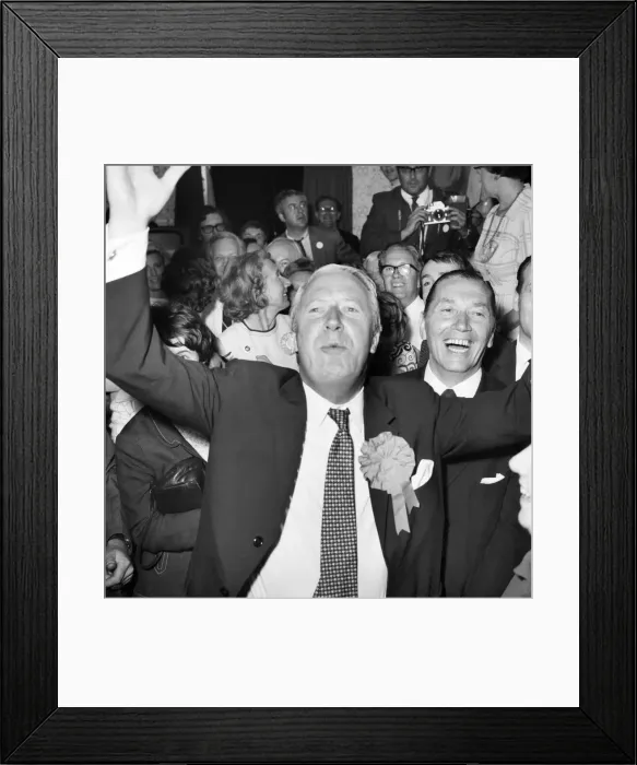 Framed Print : Tory leader Edward Heath, looking jubilant after a day of Election campaigning in his Framed Print : Tory leader Edward Heath, looking jubilant after a day of Election campaigning in his