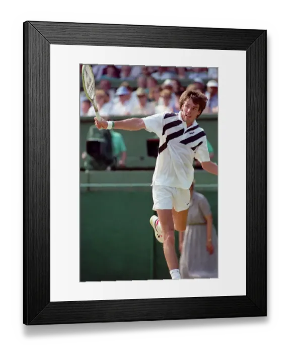 Framed Print : Wimbledon Tennis. Mens Semi. Stefan Edberg v. Michael Stich. July 1991 91-4275-231 Framed Print : Wimbledon Tennis. Mens Semi. Stefan Edberg v. Michael Stich. July 1991 91-4275-231